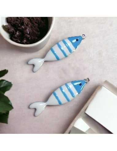 Ciondolo pesce a righe in acciaio 6.5x24 mm vari colori 1pz|GDO