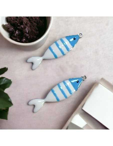 Ciondolo pesce a righe in acciaio 6.5x24 mm vari colori 1pz|GDO