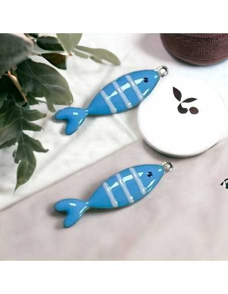 Ciondolo pesce a righe in acciaio 6.5x24 mm vari colori 1pz|GDO