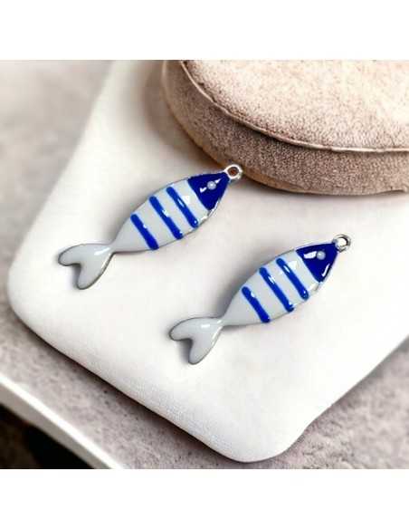 Ciondolo pesce a righe in acciaio 6.5x24 mm vari colori 1pz|GDO