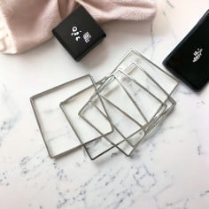 Quadrato vuoto in ottone argento rodio per uncinetto varie misure 5pz Gioie d'Oriente 2