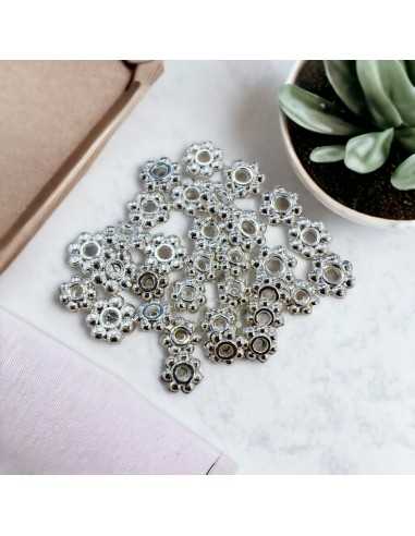 Distanziatore a Fiore Fiocco di Neve colore argento in Diverse Misure 40 pz|GDO