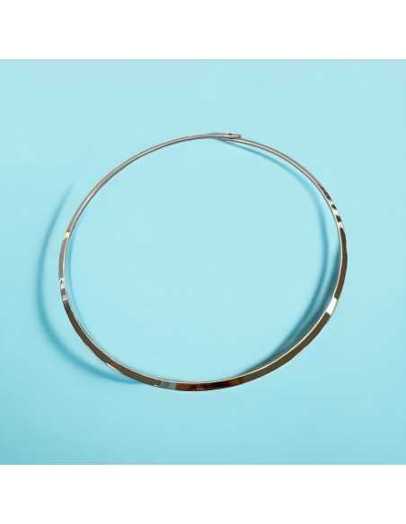 Collana rigida in acciaio inossidabile 316L, filo piatto 4mm, diametro 14 cm|GDO