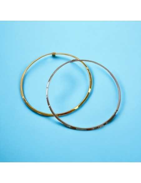 Collana rigida in acciaio inossidabile 316L, filo piatto 4mm, diametro 14 cm|GDO