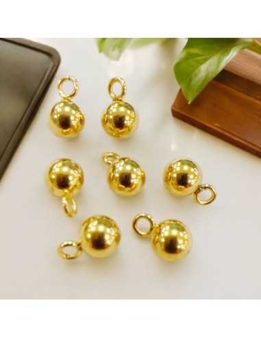 Ciondolo Pallina 4-6mm con Anellino 3mm oro in Acciaio 3pz | GDO