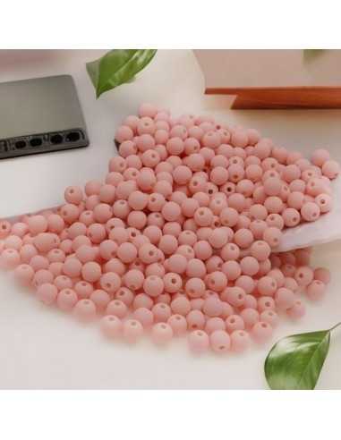 Perle tonde in resina opaca colore rosa chiaro 6 mm 450 pz |GDO