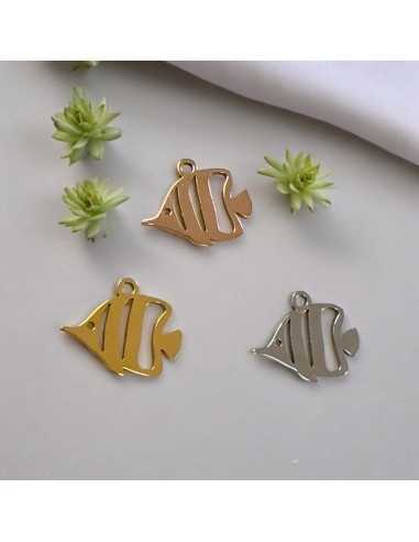 Ciondolo a forma di Pesce scalare in Acciaio Inossidabile 12x15mm 1pz | GDO
