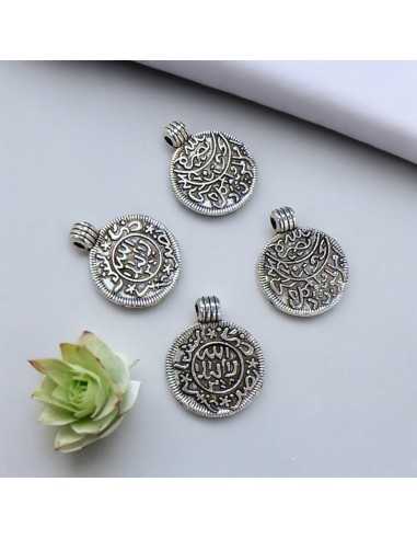 Ciondoli Moneta Fantasia 14x17 mm Argento Rodiato 4 pz  |GDO