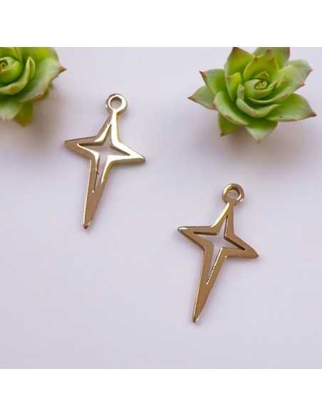 Ciondolo stella allungata in acciaio inossidabile oro rosa 10x17 mm 1pz Gioie d'Oriente