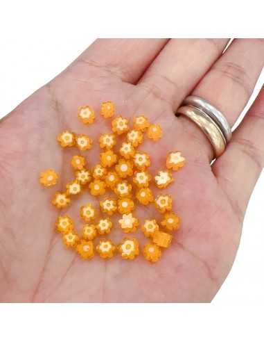 Perle Mini Margherita Vetro Murano Arancione 5 mm - 35 pz | GDO