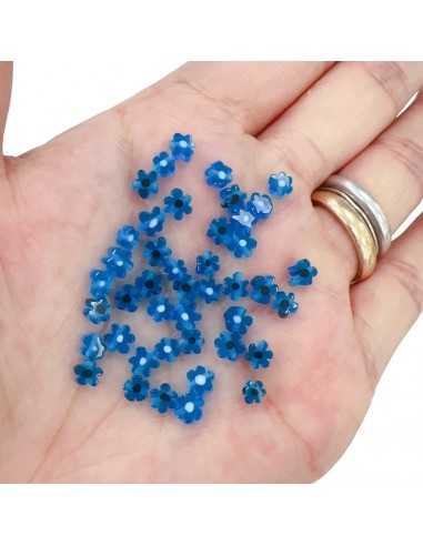 Perle Mini Margherita Celeste in Vetro Murano 5 mm - 35 pz | GDO