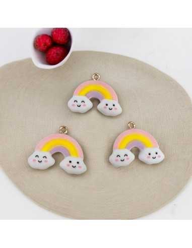 Ciondolo a forma di Arcobaleno in resina 26x20mm 2pz | GDO