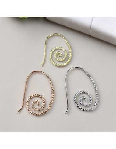 Orecchini spirale argento 925 placcato argento oro oro rosa 20x26mm  | GDO