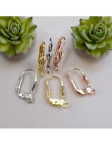 Orecchini monachella chiusa in argento 925, 10x16mm colori rodio, oro e oro rosa | GDO