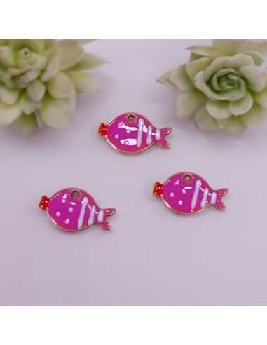 Pesciolino Smaltato a Pois, Acciaio Oro 8x13mm 1 pz , Vari Colori | GDO