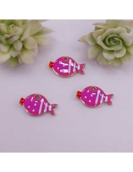 Pesciolino Smaltato a Pois, Acciaio Oro 8x13mm 1 pz , Vari Colori | GDO