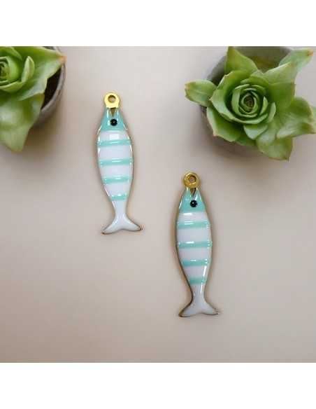 Ciondolo pesce a righe in acciaio oro 6.5x26 mm vari colori 1pz |GDO