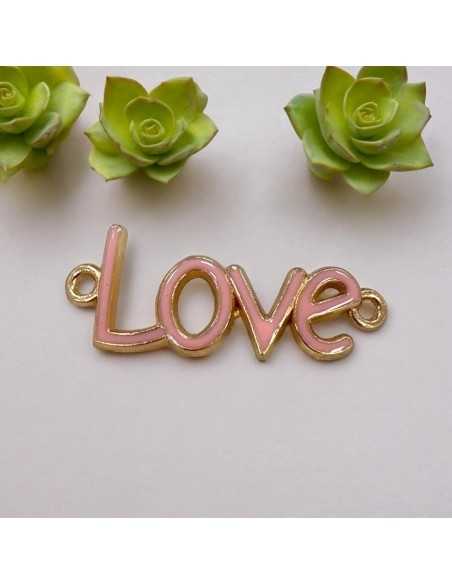 Connettore smaltato Love metallo zamak 16x40 mm 1pz colori vari Gioie d'Oriente