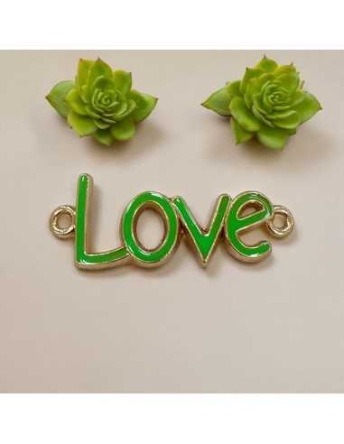 Connettore smaltato Love metallo zamak 16x40 mm 1pz colori vari Gioie d'Oriente