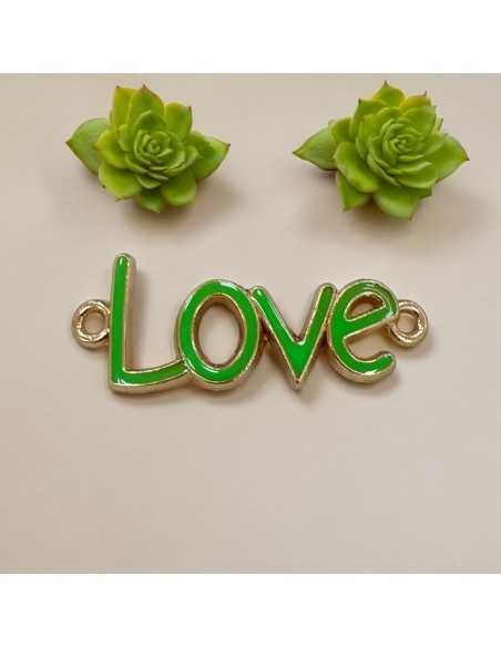 Connettore smaltato Love metallo zamak 16x40 mm 1pz colori vari Gioie d'Oriente