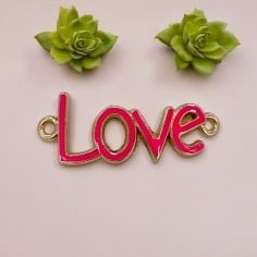 Connettore smaltato Love metallo zamak 16x40 mm 1pz colori vari Gioie d'Oriente 2
