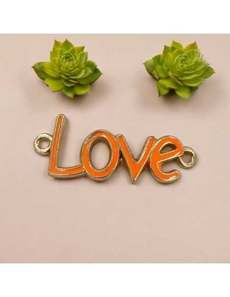 Connettore smaltato Love metallo zamak 16x40 mm 1pz colori vari Gioie d'Oriente