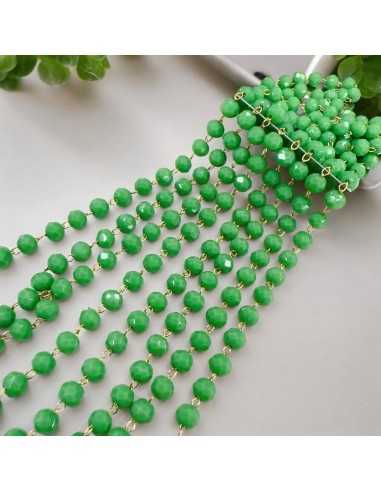Catena Rosario con Cristalli Verde pera  3x4 mm - 50 CM | GDO