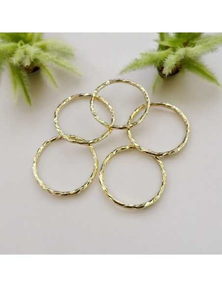 Anelle chiuse torcigliate in argento 925 placcato oro 12 mm 10pz Gioie d'Oriente