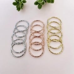 Anelle chiuse torcigliate in argento 925 placcato oro 12 mm 10pz Gioie d'Oriente 2