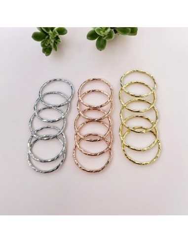 Anelle chiuse torcigliate in argento 925 placcato 12 mm 10pz Gioie d'Oriente