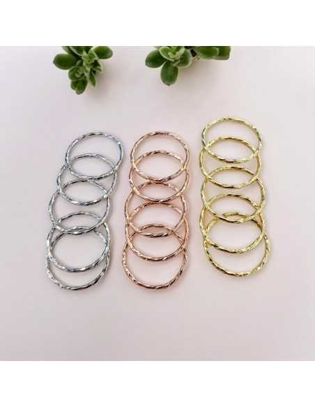 Anelle chiuse torcigliate in argento 925 placcato 12 mm 10pz Gioie d'Oriente