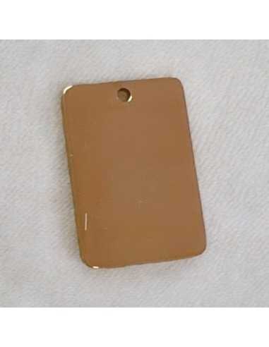 Ciondolo piastra rettangolare in acciaio inossidabile oro rosa 15x22 mm 1pz Gioie d'Oriente