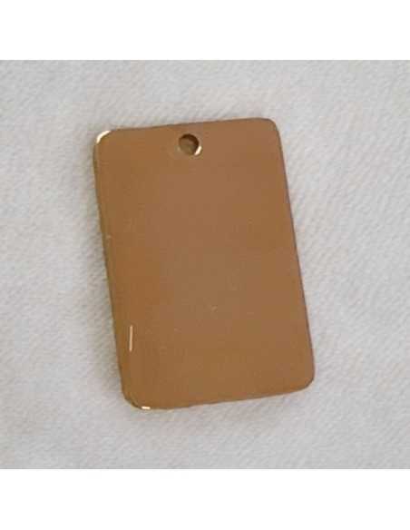 Ciondolo piastra rettangolare in acciaio inossidabile oro rosa 15x22 mm 1pz Gioie d'Oriente