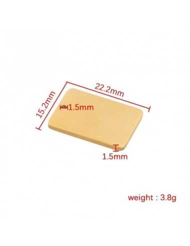 Ciondolo piastra rettangolare in acciaio inossidabile 15x22 mm 1pz colori vari Gioie d'Oriente
