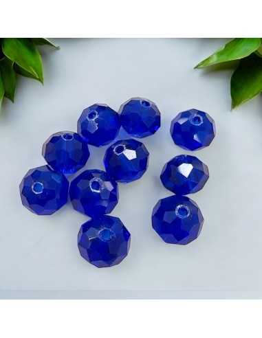 Perline rondelle di cristallo briolette blu trasparente 10x8 mm 10pz |GDO