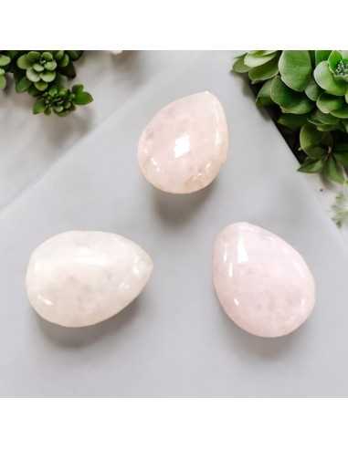 Pietra dura acquamarina rosa liscia a goccia piatta 16x12mm con foro |GDO