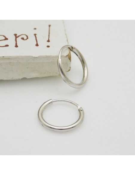 Orecchini Cerchio in Argento 925‰ Lisci Made in Italy Unisex 8-20mm