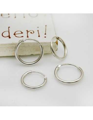 Orecchini Cerchio in Argento 925‰ Lisci Made in Italy Unisex 8-20mm