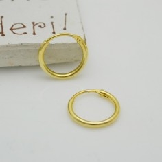 Orecchini Cerchio in Argento 925% colore oro Lisci Made in Italy Unisex 8-20mm 2