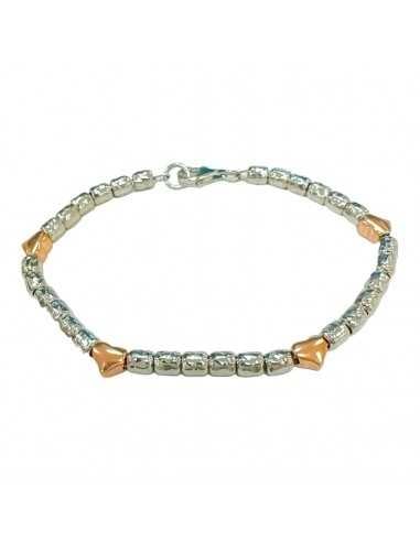Bracciale Pepite con Cuori Personalizzati in Argento 925