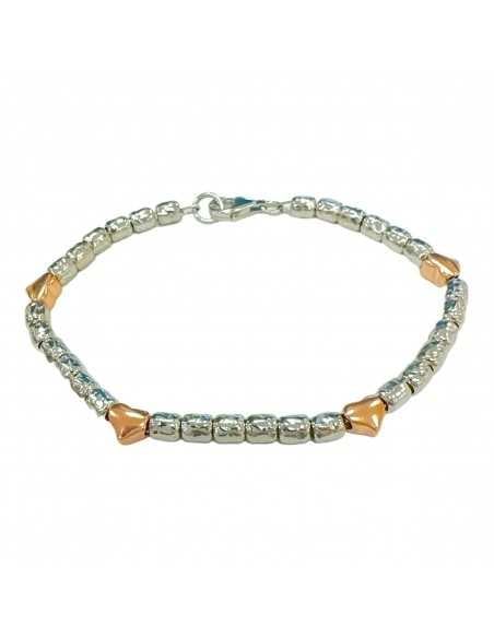 Bracciale Pepite con Cuori Personalizzati in Argento 925