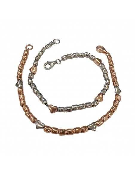 Bracciale Pepite con Cuori Personalizzati in Argento 925
