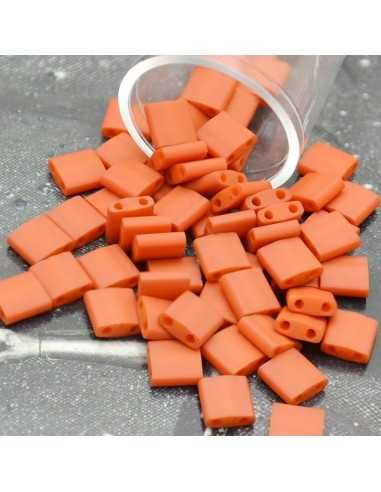 Perline Tila Miyuki Matte Opaque Terra Cotta 5x5mm confezione da 5g | GDO