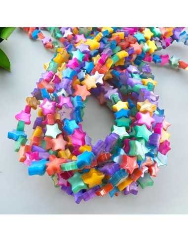 Perline Madreperla a Forma di Stella Colorata 6 mm - Filo da 58 pz |GDO