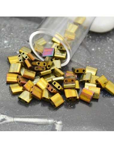 Perline Tila Miyuki Metallic Bronze Iris 5x5mm confezione da 5g | GDO