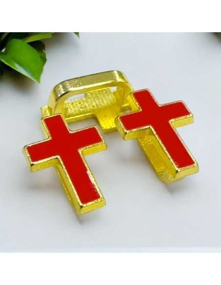Distanziatori Smaltati base oro a Forma di Croce di 12x18mm- 2 Pezzi