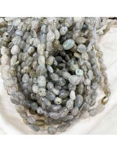 Filo di pietre dure labradorite burattata, dimensione 5-7mm, lunghezza 40cm. |GDO