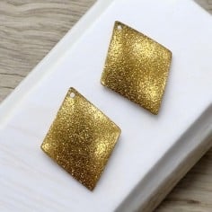 Ciondoli rombo in ottone oro satinato 28x22 mm 2pz Gioie d'Oriente