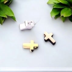 Ciondolo croce in acciaio inossidabile 5x8x3 mm 1pz colori vari Gioie d'Oriente