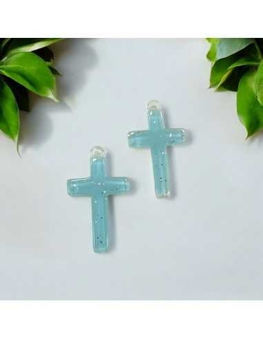 Pendente Croce in Resina con Brillante 20x32mm - 2 pezzi |GDO